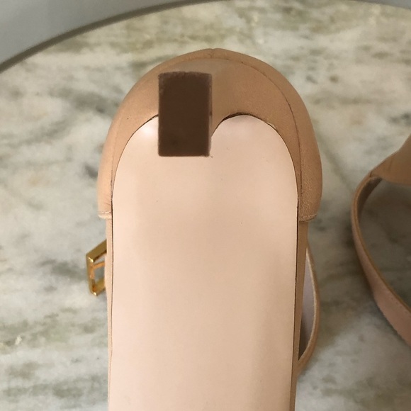 Stuart Weitzman Square Toe Ankle Strap Nudist Sandal, EUC, Sz 9.5 - Picture 8 of 11